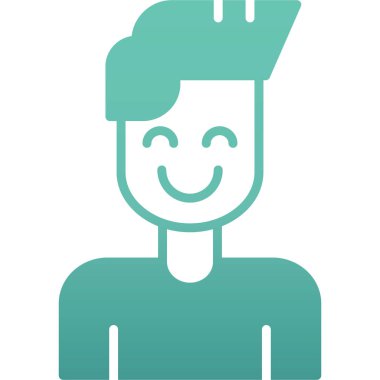 Mutlu adam yalıtılmış simge tasarımı