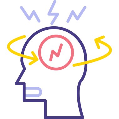 Beyin simgesi, vektör illüstrasyonu