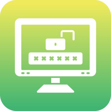 bilgisayar parolası vektör illüstrasyonu