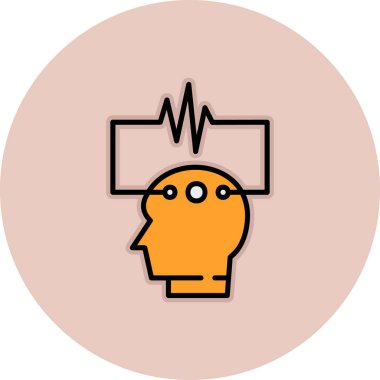 EEG web simgesi, vektör illüstrasyonu