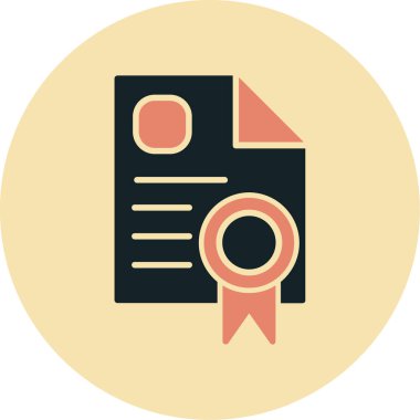 Sertifika. Web simgesi basit illüstrasyon