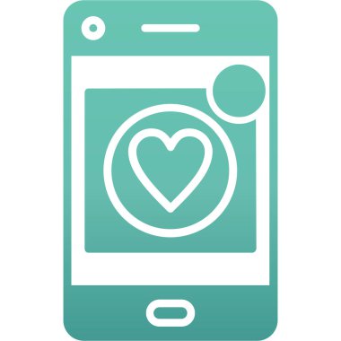 akıllı telefon kalp vektör simgesi ile