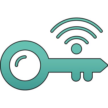 anahtar simgesi renk dış hat vektörü