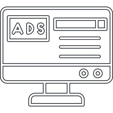 reklam reklam ikonu ana hatları biçiminde