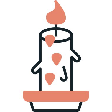 mum alev mum simgesi düz stil