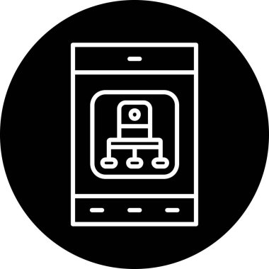 Harita simgesi ve vektör illüstrasyonlu cep telefonu