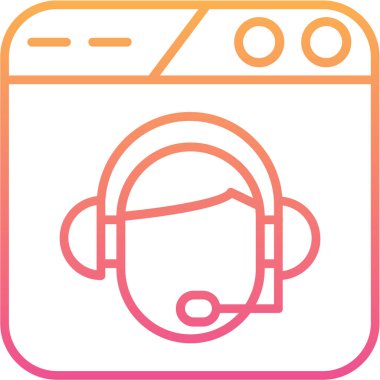 kulaklık basit simgesi, vektör çizim