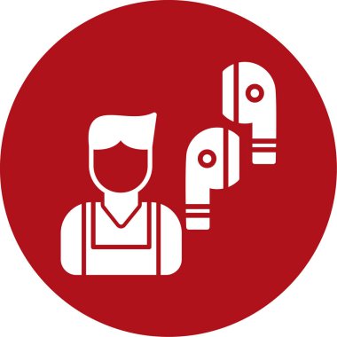 Bir işçi simgesinin vektör illüstrasyonu