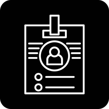 Kimlik kartı simgesi, vektör illüstrasyonu