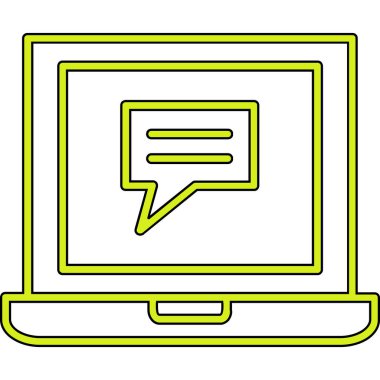 Dizüstü bilgisayarla sohbet balonu