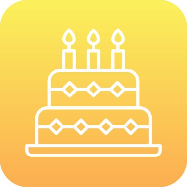 Soyut arkaplanda izole edilmiş kek simgesi