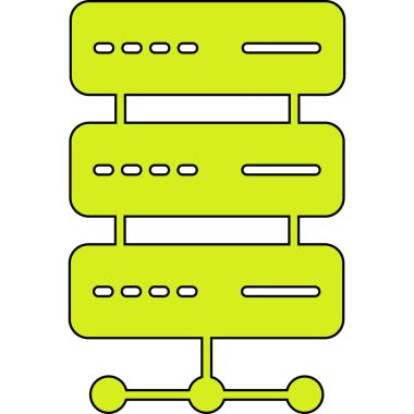 veri merkezi simgesi. özet veri depolama vektör rengi düz izole