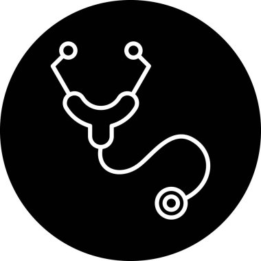 stetoskop web simgesi, vektör çizim