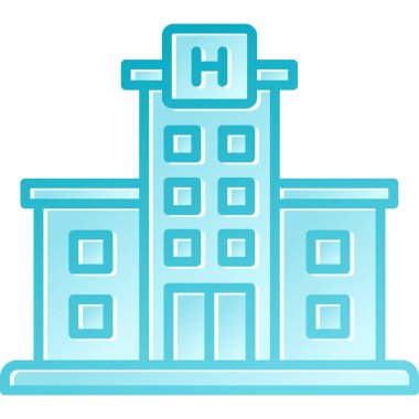 Hastane binası. Basit illüstrasyon