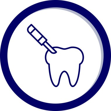 Diş ikonu. Web için basit bir diş vektörü simgesi çizimi