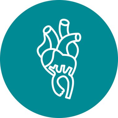 kalp organ çizgisi simgesi.