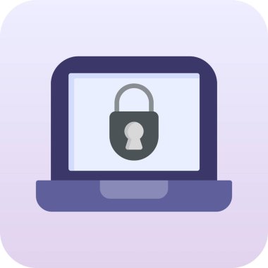 Web kilidi düz simgesi