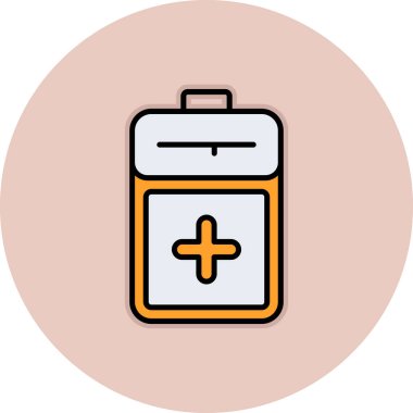 İlk yardım web simgesi, vektör illüstrasyonu