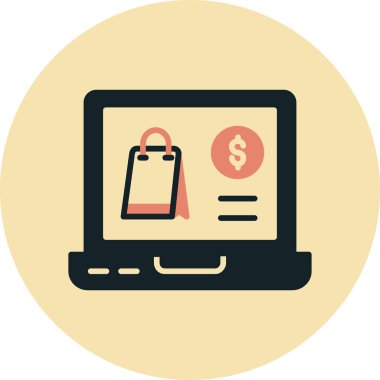 alışveriş çevrimiçi vektör simgesi