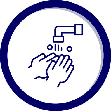 Musluk simgesini tutan bir elin vektör çizimi