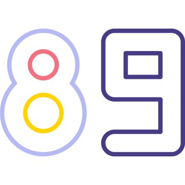 9 numara 8, 8 numara simge tasarımı, vektör grafik çizimi