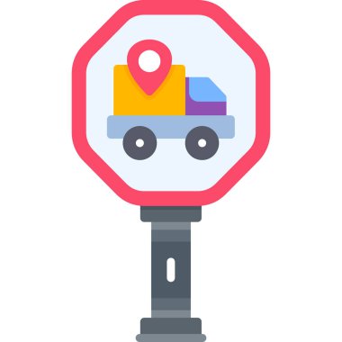 Bir araba simgesinin vektör illüstrasyonu