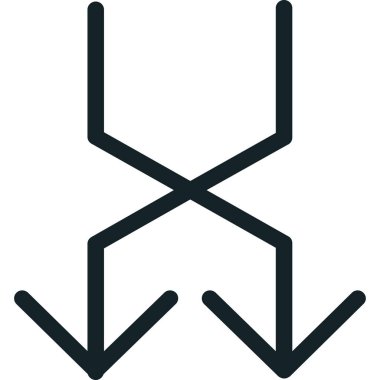 ok oku ana hatlar biçiminde simge aşağı