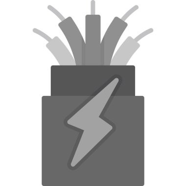 Güç tıkacı simgesi. Web için basit bir elektrik dolgu vektör simgesi çizimi