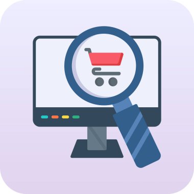 çevrimiçi alışveriş vektörü düz renk tasarımı