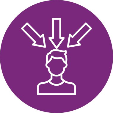 Ok ikonu vektör glifine sahip eşsiz bir erkek kullanıcı