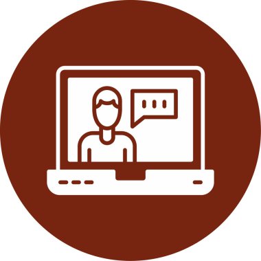 Çevrimiçi iş. Web simgesi basit illüstrasyon