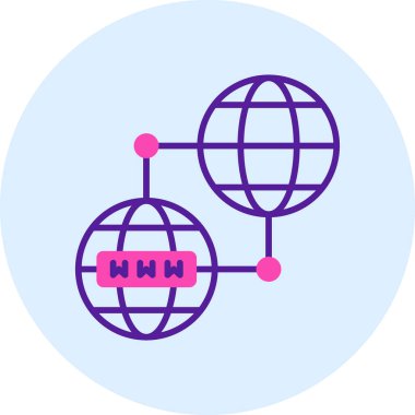 Bir dünya simgesinin vektör illüstrasyonu