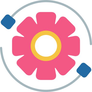 Çiçek simgesinin vektör illüstrasyonu