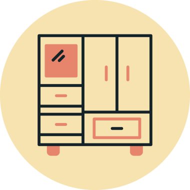 Dolap. Web simgesi basit illüstrasyon