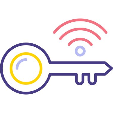 Anahtar kilidi simgesi. Web için anahtar vektör simgelerinin özet çizimi