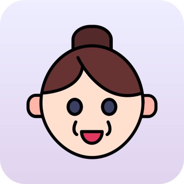 Yüzü olan küçük kız.