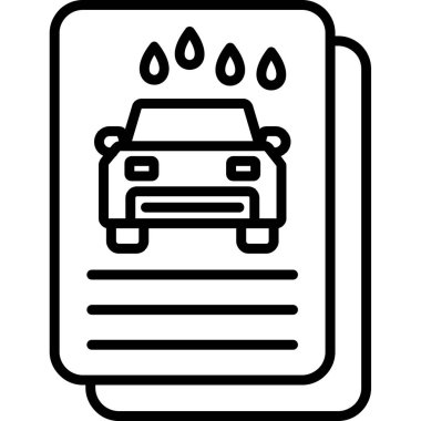 Araba yıkama ikonu ana hat vektörü. Araba temizliği. çamaşır servisi