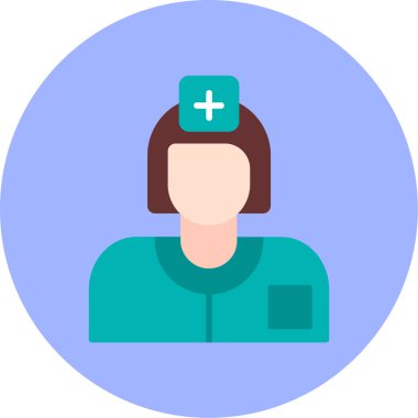 Hemşire hanım. Web simgesi basit illüstrasyon