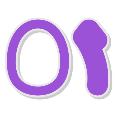 Beyaz arkaplanda bir karikatür harfinin vektör çizimi