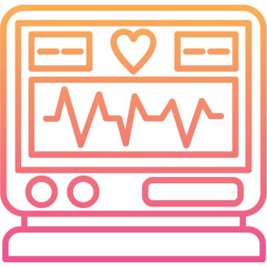 kalp atış hızı simgesi, vektör çizimi