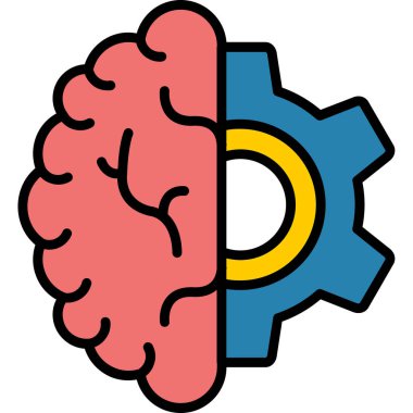 beyin vites simgesi renk tasarım vektörü