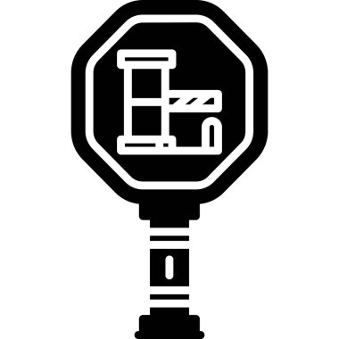 Yol trafik işareti simgesi, vektör illüstrasyonu