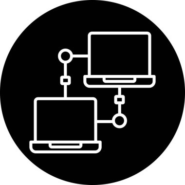 Modern bilgisayar ve bilgisayarın vektör resimleme simgesi