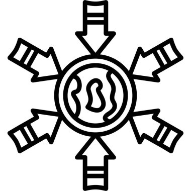 Rüzgar türbini ikonu ana hat vektörü. Güneş enerjisi. Rüzgar türbini