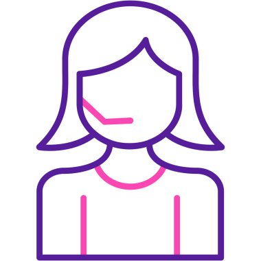 kadın kullanıcı profili simgesi - taslak biçimi