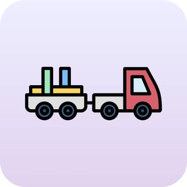 Oyuncak kamyon simgesi vektör illüstrasyonu