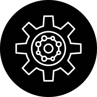 Nanoteknoloji web simgesi, vektör illüstrasyonu