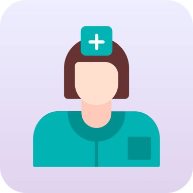 Hemşire vektör ikonu. Basit tasarım