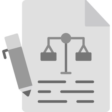 Yasal sözleşme ikonu. Beyaz arkaplanda izole edilmiş web tasarımı için yasal belge vektör simgesinin basit çizimi