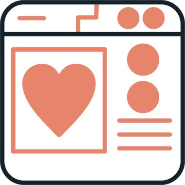 Kalp. Web simgesi basit tasarım